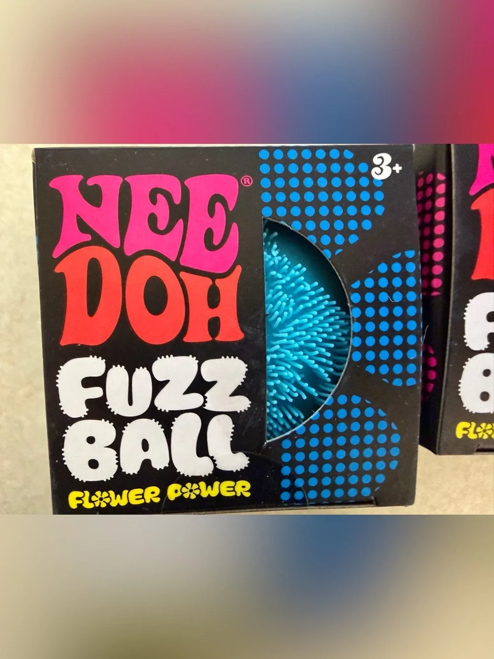 Nee doh flower power Fuzz Ball Velvet Squeeze - Pink green blue bundle of 3